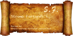 Stromp Fortunát névjegykártya